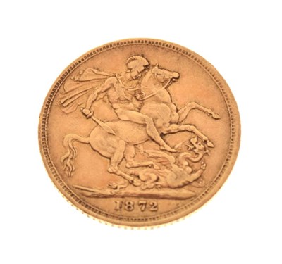 Lot 154 - Gold Coin - Victorian sovereign, 1872