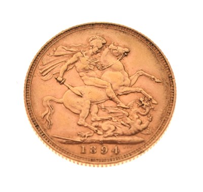 Lot 155 - Gold Coin - Victorian sovereign, 1894