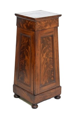 Lot 507 - Early Victorian figured mahogany pedestal cupboard