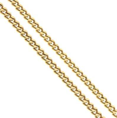 Lot 67 - Yellow metal curb chain stamped 'Italy 18kt', 43.2g approx