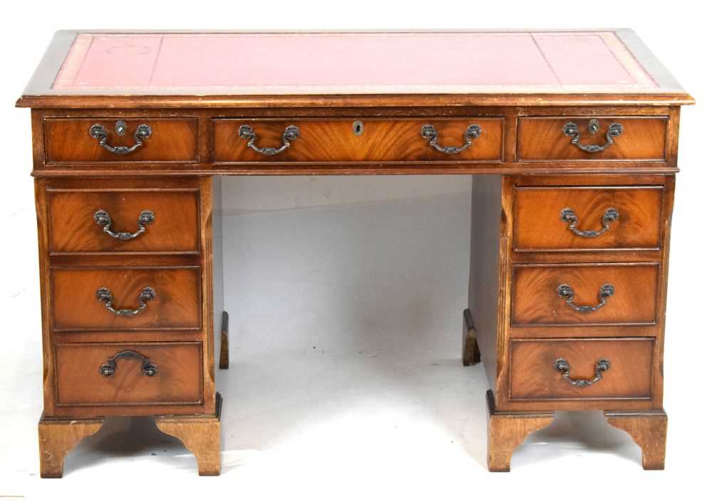 Lot 558 - Reproduction twin pedestal desk