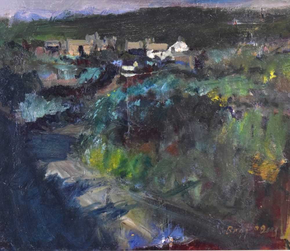 Lot 383 - Robert Begg - Oil on board - Rural landscape