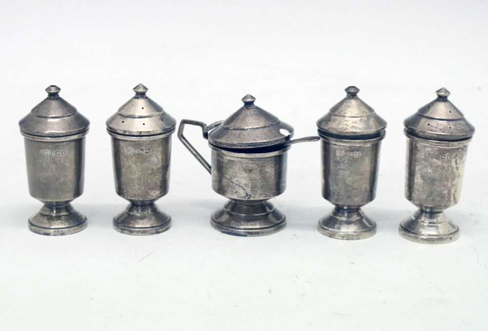 Lot 145 - George VI silver condiment set