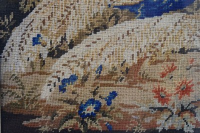 Lot 227 - Victorian gros point embroidery study of two pheasants