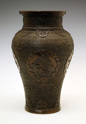 Lot 194 - Japanese bronze baluster vase