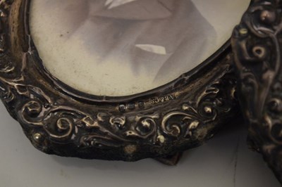 Lot 130 - Pair of silver mounted oval picture frames