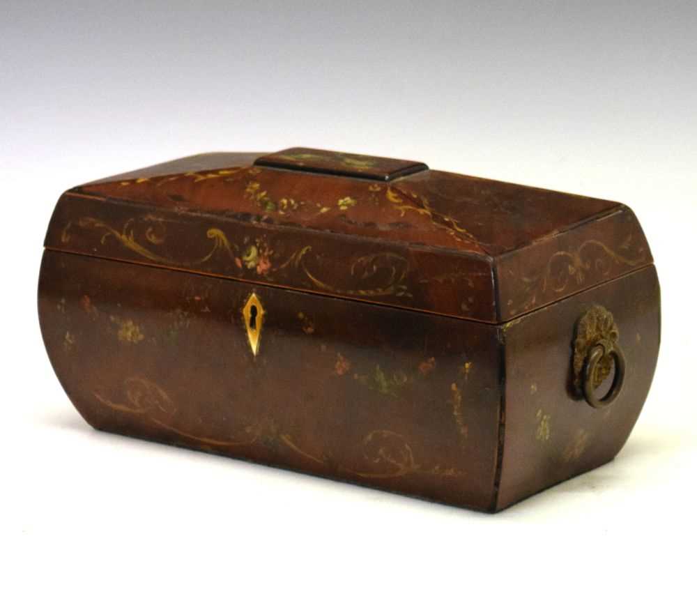 Lot 428 - George III mahogany sarcophagus tea caddy