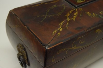 Lot 428 - George III mahogany sarcophagus tea caddy