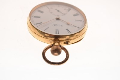 Lot 118 - Gentleman's 18k cased open faced pocket watch - G. Stacey, Minehead