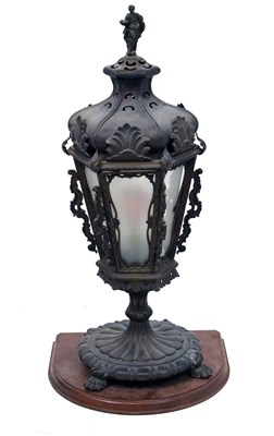 Lot 139 - Early 20th Century bronzed lantern