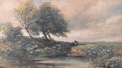 Lot 469 - Edmund Morrison Wimperis (1835-1900) - Watercolour on paper - Rural landscape 'A Stormy Day'