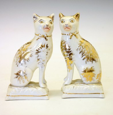 Lot 233 - Pair of late 19th Century Staffordshire cats