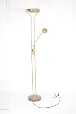 Lot 488 - Modern brass effect standard/reading lamp