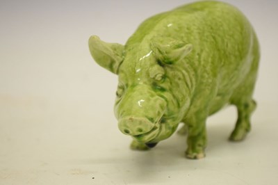 Lot 282 - Green glazed model of a Sussex pig