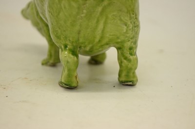 Lot 282 - Green glazed model of a Sussex pig