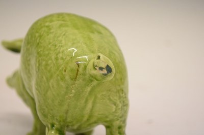 Lot 282 - Green glazed model of a Sussex pig