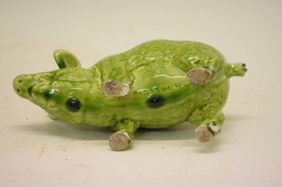 Lot 282 - Green glazed model of a Sussex pig