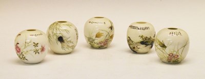 Lot 182 - Five Chinese Republic period porcelain ovoid vases