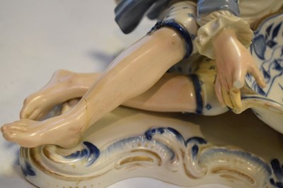 Lot 286 - Pair of Meissen figural sweetmeat dishes