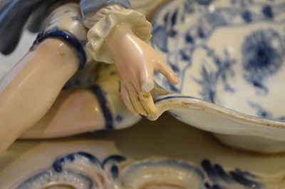 Lot 286 - Pair of Meissen figural sweetmeat dishes