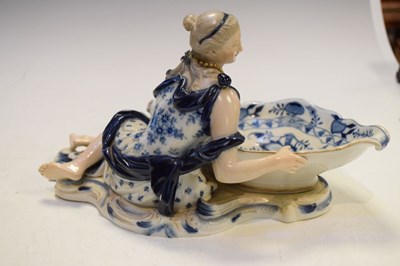 Lot 286 - Pair of Meissen figural sweetmeat dishes
