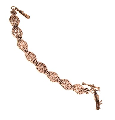 Lot 52 - 9ct rose gold fancy-link bracelet