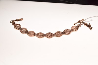 Lot 52 - 9ct rose gold fancy-link bracelet