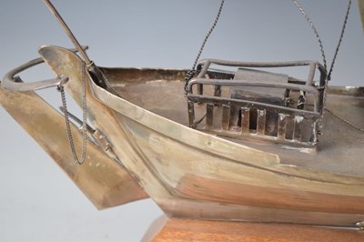 Lot 136 - Middle Eastern white metal model yacht