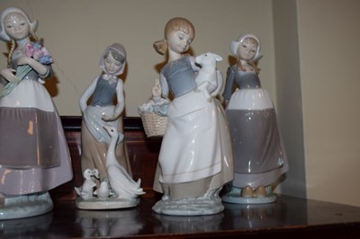 Lot 323 - Lladro - Six porcelain female figures