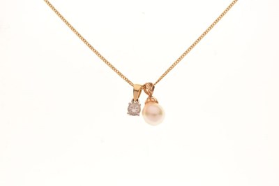Lot 74 - 18ct gold diamond single stone pendant