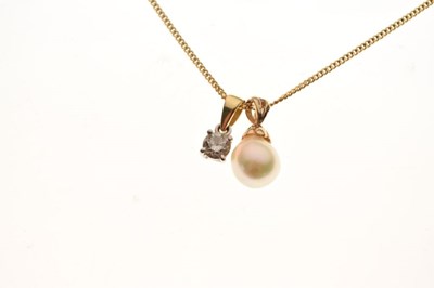 Lot 74 - 18ct gold diamond single stone pendant