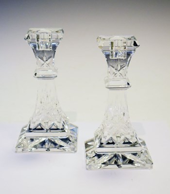 Lot 334 - Waterford 'Lismore' pattern candlesticks