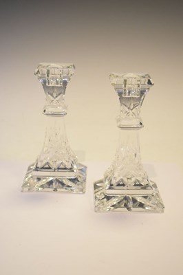 Lot 334 - Waterford 'Lismore' pattern candlesticks