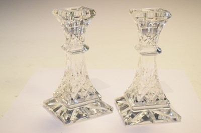 Lot 334 - Waterford 'Lismore' pattern candlesticks