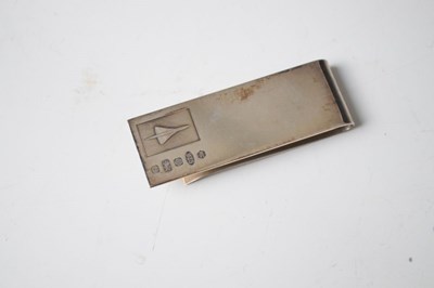 Lot 141 - Titanic silver vesta case, cigarette case and Concorde money clip
