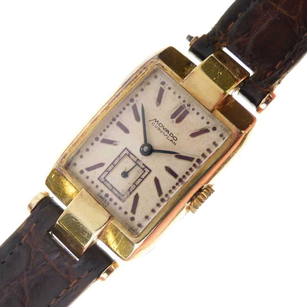 Lot 72 - Movado Curviplan 18ct gold mechanical wristwatch