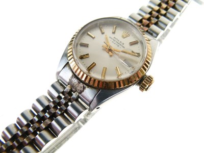 Lot 61 - Rolex Oyster Perpetual Date two-colour bracelet watch