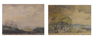 Lot 404 - Reg Gammon (1894-1997) - Pair of watercolours - Landscapes with trees