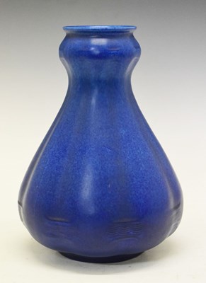 Lot 250 - Pilkington's Royal Lancastrian blue glaze gourd vase