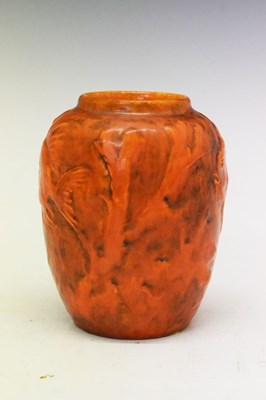 Lot 252 - Pilkington's Royal Lancastrian relief moulded fish vase