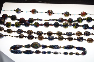 Lot 95 - Four Italian Murano glass bead necklaces