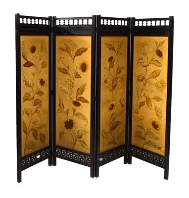 Lot 497 - Ebonised Aesthetic style screen