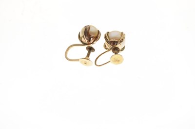 Lot 68 - Pair of cultured pearl ear studs