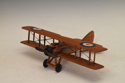 Lot 586 - Two modern wooden model airplanes