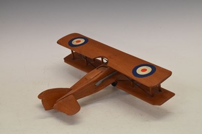 Lot 586 - Two modern wooden model airplanes