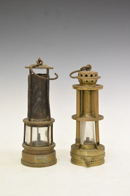 Lot 224 - Davis of Derby Ashworth's Patent brass Hepplewhite Gray miners safety lamp and one other