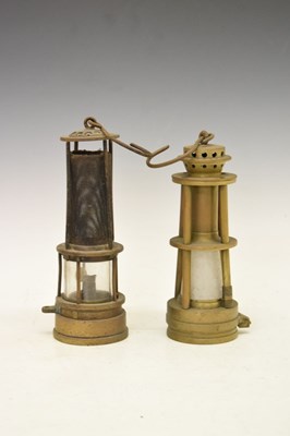 Lot 224 - Davis of Derby Ashworth's Patent brass Hepplewhite Gray miners safety lamp and one other