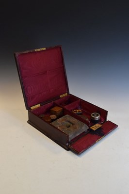 Lot 188 - Late Victorian morocco covered and silk lined stationery box, etc.