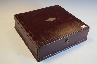 Lot 188 - Late Victorian morocco covered and silk lined stationery box, etc.