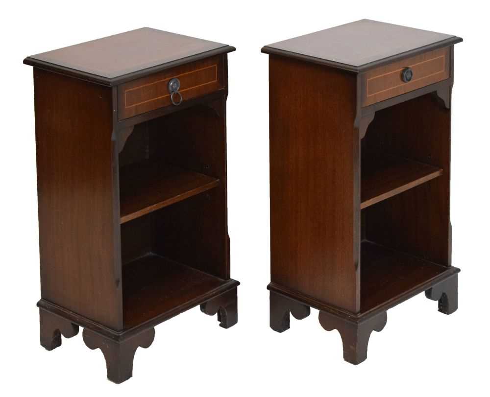 Lot 379 - Pair of small reproduction open bookcases or bedside cabinets